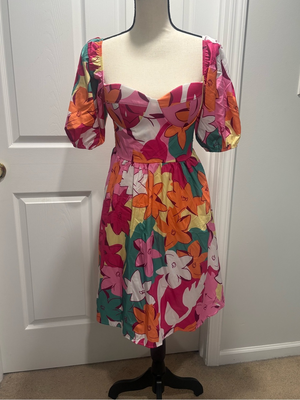 Spring Summer Floral Flowy Mini Dress